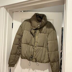 Zara Khaki Puffer Jacket